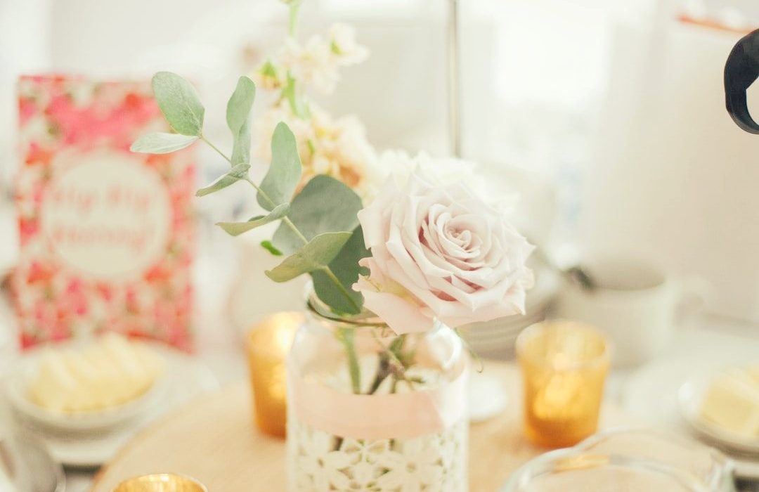 Centro de mesa con flor