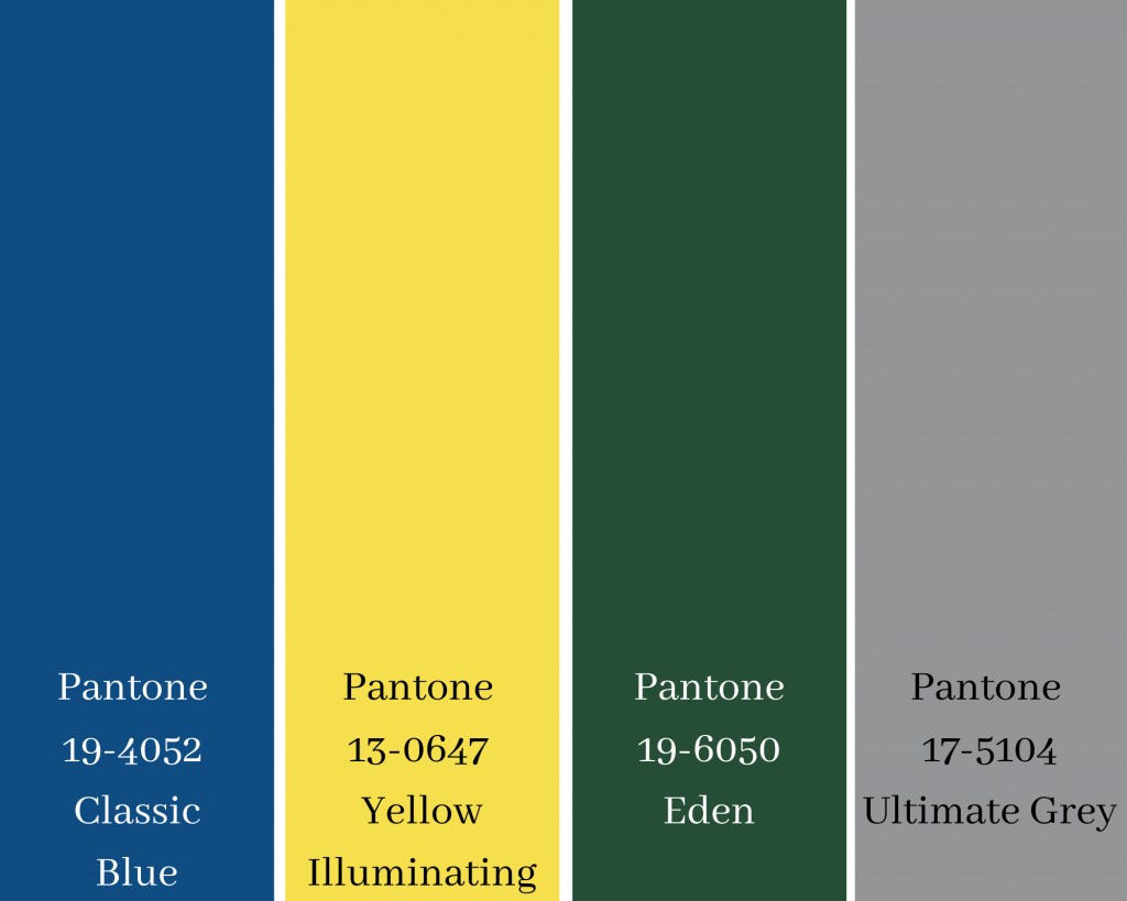 Paleta de colores combinando el Yellow illuminating y el Ultimate grey